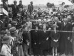 Crowd at the opening of the Rakaia Bridge