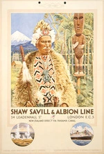 Shaw Savill & Albion Line... New Zealand direct via Panama Canal. [Calendar. 1930s?].