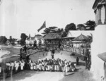 Group and ceremonial arch, Apia, Samoa