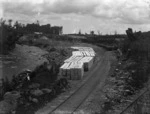 Skinner Road ballast pit beside Railway lines on the Stratford-Auckland line