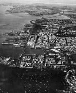 Aerial view of Auckland City's waterfront