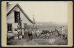 Wool bales on wagon beside the Lunesdale woolshed