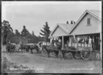 Scene outside the Greytown-Wairarapa Co-op Dairy Co. Factory in Greytown