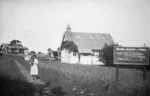 Scene in the suburb of Milford, Auckland, with the Milford Baptist Church