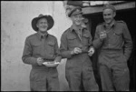 L McCarrigan, Lieutenant Colonel Thomas and Major Orbell on Christmas Day in Italy, World War II - Photograph taken by George Kaye