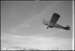 RAF ultra light reconnaissance aircraft in flight over the NZ Sector of the Italian Front, World War II - Photograph taken by George Kaye