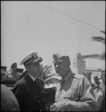An American naval officer with General Dwight Eisenhower in Tunis, World War II - Photograph taken by M D Elias