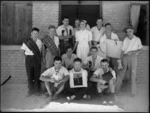 Patients with Occupational Therapist, Eva Patchett, at 2 NZGH Kantara, Egypt - Photograph taken by George Kaye