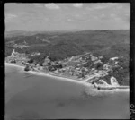 Paihia, Bay of Islands, includes wharf, shoreline, roads, housing, island and bush