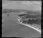 Paihia, Bay of Islands, includes wharf, shoreline, roads, housing, island and bush