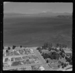 Taupo, includes view of lake, roads, township, housing and Mt Ruapehu