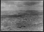 Palmerston North city with commercial area and residential housing, railway and sports fields, Manawatu-Wanganui Region