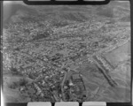 Nelson City and suburbs with greenhouses and tidal flats in foreground, Nelson Region