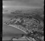 Beachlands, Auckland, includes housing, roads, township shoreline and farmland