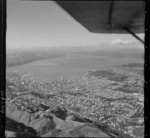 Wellington City with the suburbs of Brooklyn and Newtown in foreground to Te Aro Flat, Mount Victoria and harbour with the Hutt Valley beyond