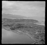 The head of Evans Bay with power station and the suburbs of Kilbirnie and Rongotai with Wellington Airport beyond, Wellington City