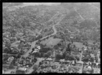 King's School on Remuera and Portland Roads with Hobson Bay beyond, Auckland City