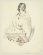Strutt, William 1825-1915 :Native girl from the Wiria's [?] pah, Taranaki. 1856