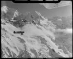 Mount Cook Air Services Auster ZK-BLZ Ski Plane with Mount Tasman beyond, Mount Cook National Park, Canterbury Region