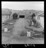 Miro Street, Rongotai, Wellington, showing road through tunnel beneath Wellington International Airport under construction