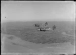 Royal New Zealand Air Force Airspeed Oxford aeroplanes in flight near Auckland