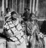 Group at the Mataatua marae, with Te Whenuanui at front left