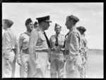 14th Squadron, CAS [Chief of Air Staff] inspecting, at Ardmore talking to an airman in the ranks