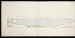[Hector, Sir James] 1834-1907 :Bay of Islands from Flagstaff Hill. Kororareka or Russell. Paihia Mission Station. [Left-hand section. 1865]