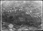 View of the Nathan home on Arney Road and other residential properties, Remuera, Auckland City