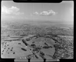 One Tree Hill and Cornwall Park, looking to Hobson Bay and the Waitemata Harbour entrance, Epsom, Auckland City