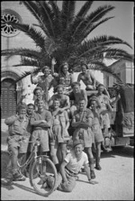 Group of New Zealanders in the town of Sora, Italy, World War II - Photograph taken by George Kaye