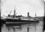 Steamship Willochra, World War I troopship 35, probably in Wellington Harbour