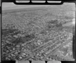 View southeast over the Christchurch suburb of Ferndale to Little Hagley Park and Christchurch City CBD beyond, Canterbury Region