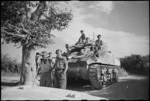 A tank crew rests during the advance towards Florence, Italy, World War II - Photograph taken by George Kaye