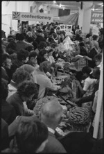 Crowd at a fire sale inside a McKenzie's department store in Wellington