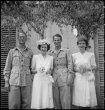 Miss Y E Hunter and Major L T Mark married at All Saints Church in Rome, Italy during World War II - Photograph taken by M D Elias