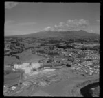 New Plymouth, Taranaki Region featuring an unidentified factory, and a view of Mount Taranaki