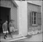 British Secretary of State for India, Hon L C M S Amery, with Colonel Fisher leaving 1 NZGH in Italy, World War II - Photograph taken by Cedric Mentiplay