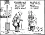 "Remember how we had to make sure that old people always had seats on buses?" "Thin end of the wedge, that was ... now it's Maori people on councils." 28 August 2009