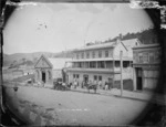 View of the Royal Hotel, Port Chalmers, looking across George Street, ca 1868.