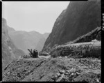 Homer Tunnel, under construction, and walls of the Cleddau Valley - Photograph taken by Bigwood