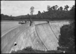 Creator unknown: Photograph of a spillway at Waitakere dam, Auckland region