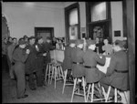 United States servicemen at the milk bar, Hotel Cecil, Wellington