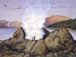 Backhouse, John Philemon, 1845-1908 :[Large fumarole on edge of lake] 28. 11. [1880s?]