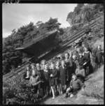 School children during a nature lesson, Denniston Incline, West Coast
