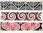 Godber, Albert Percy, 1876-1949 :[Drawings of Maori rafter patterns] 155. Tikitiki Church; 156. Arawa Rotorua; 157. Tikitiki [1942?]