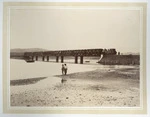 Wellington and Manawatu Railway Company bridge at Paremata, under test on its completion