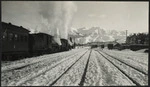 Train at Springfield Railway Station in winter