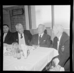 Sir Charles Norwood with unidentified men at a Victoria Bowling Club function, Mt Victoria, Wellington City