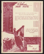 Rehua Maori Hostel; a home away from home for Maori boys from the North Island who are training as apprentices in Christchurch. [Front cover. ca 1955]